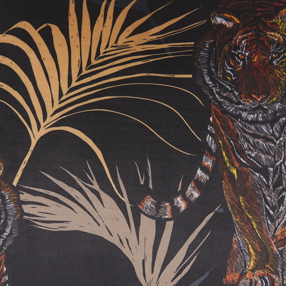 Set di 2 cuscini decorativi Animale Nero 45 x 45 cm Motivo Tigre moderno Glamour Decor