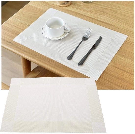 Set di tappetini per tavola da 6 pezzi - Impermeabile - Antiscivolo - Isolante termico - PVC - Dimensioni 44 x 29 cm - Tappetini per tavola