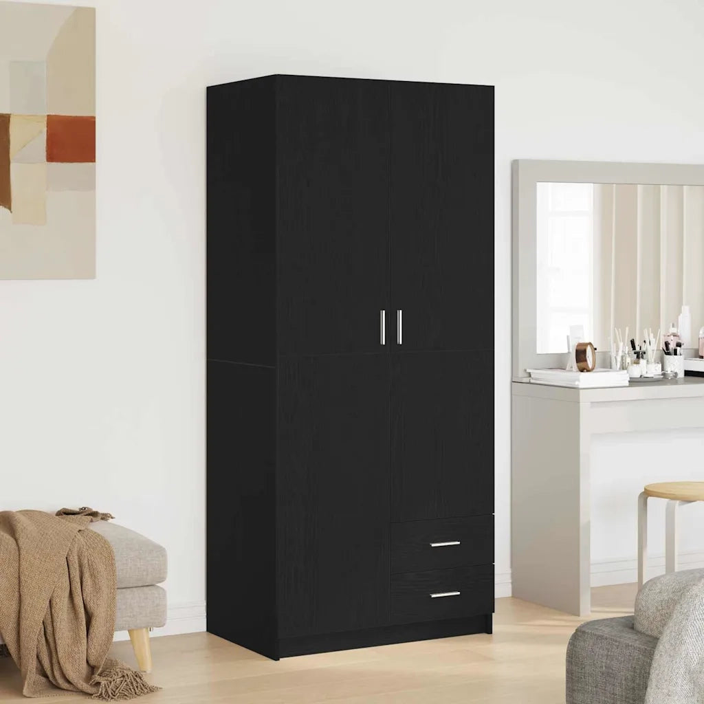 Guardaroba Rovere Nero 80 x 52 x 180 cm Legno multistrato
