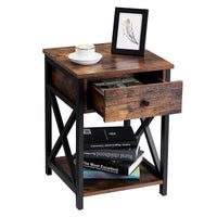 Valora TABLE CABINET Comodino in acciaio marrone rustico per camera da letto