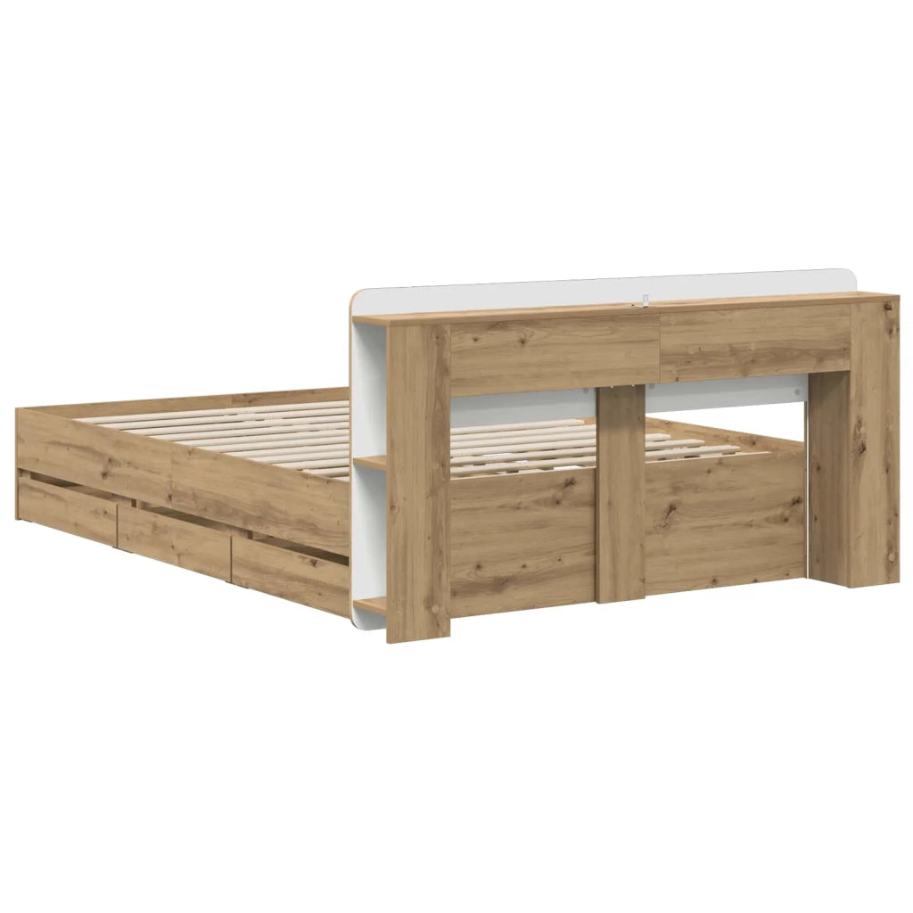 Struttura del letto con stoccaggio e testata Rovere Artigianale 3445809