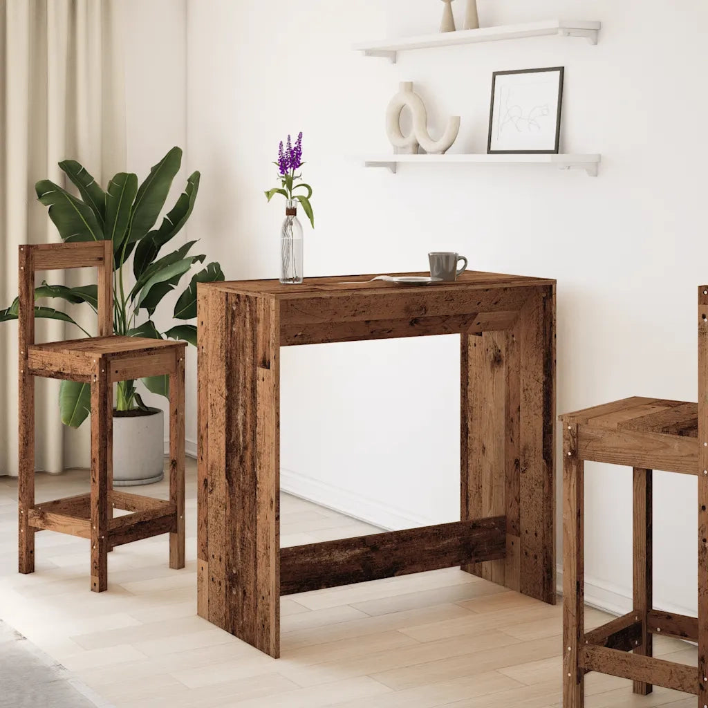 Tavolo da Bar Legno Antico 102x50x103,5 cm in Legno Multistrato