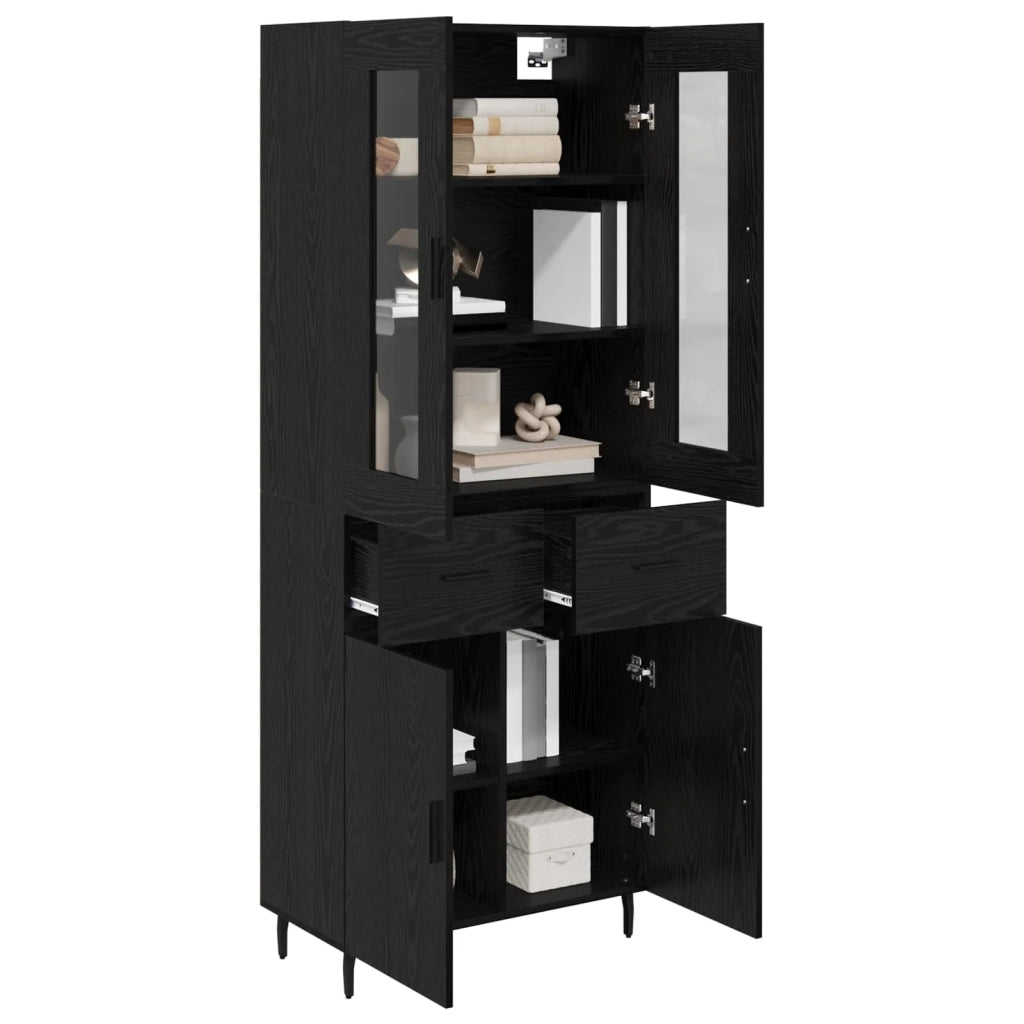 Credenza con cassetto 2 pcs Rovere Nero Legno multistrato 3416249