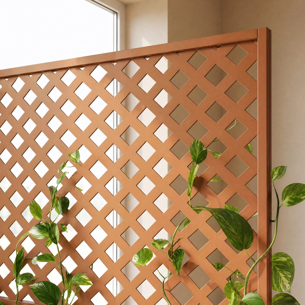 Fioriera Alta con Spalliera Malja in Acciaio 146 x 83 x 31 cm - Marrone casa.pro