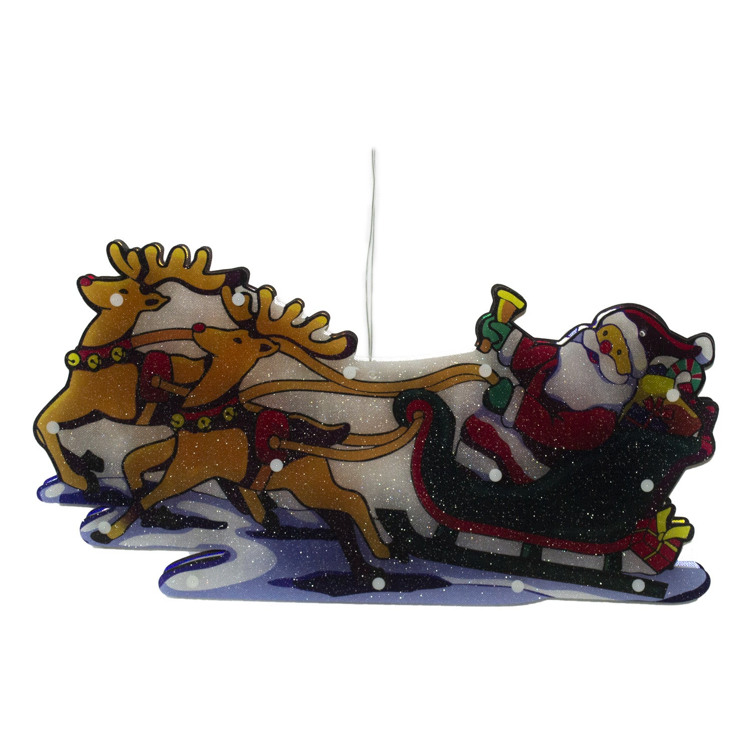 LUCE DECORAZIONE NATALIZIA 20 LED SLITTA BABBO NATALE