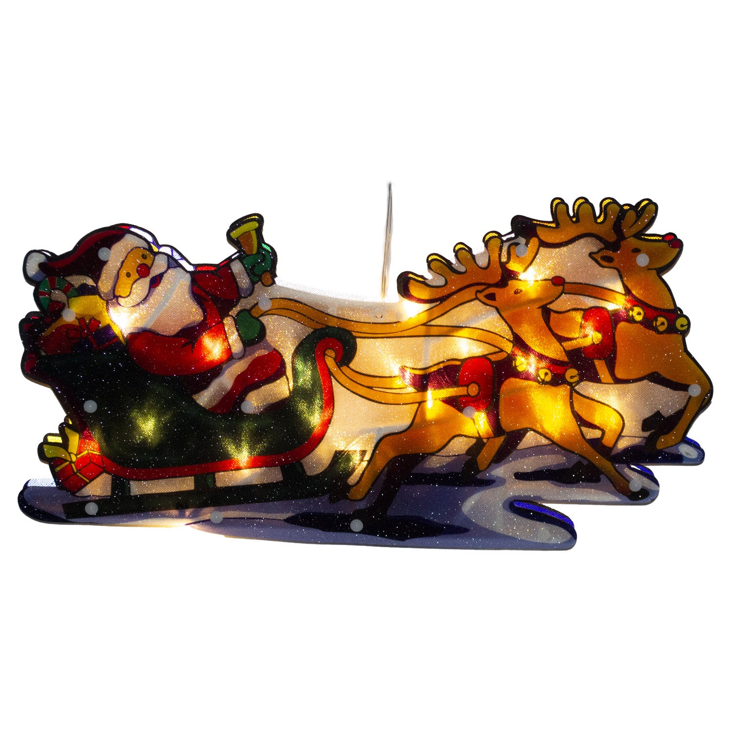 LUCE DECORAZIONE NATALIZIA 20 LED SLITTA BABBO NATALE