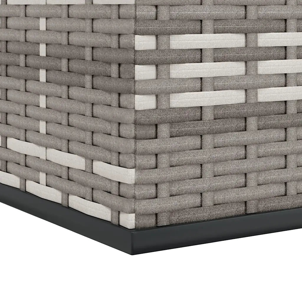 Contenitore da Giardino in Rattan PE 291x100,5x104 cm Grigio 317237