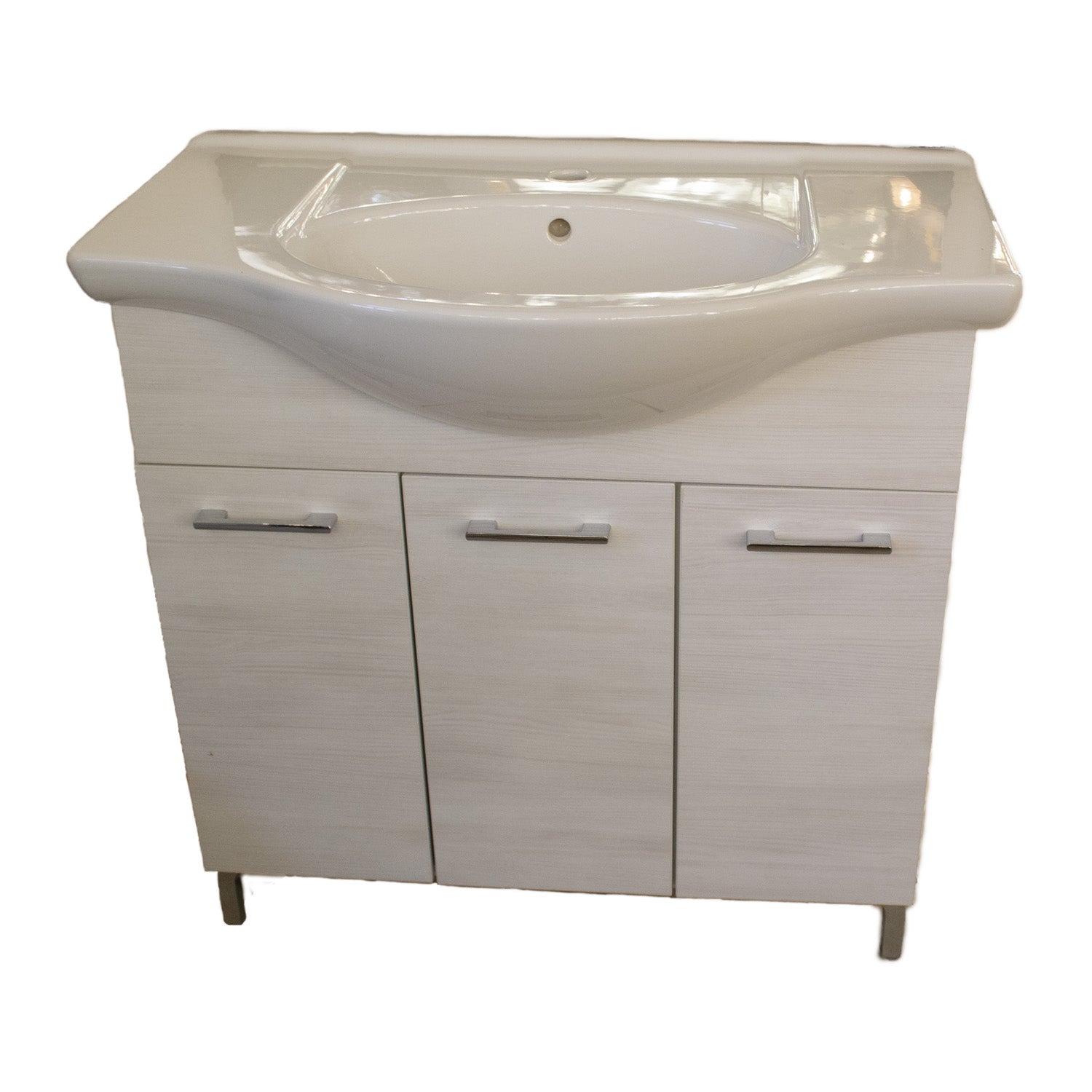 MOBILE BAGNO ROVERE BIANCO 3 ANTE 85 CM