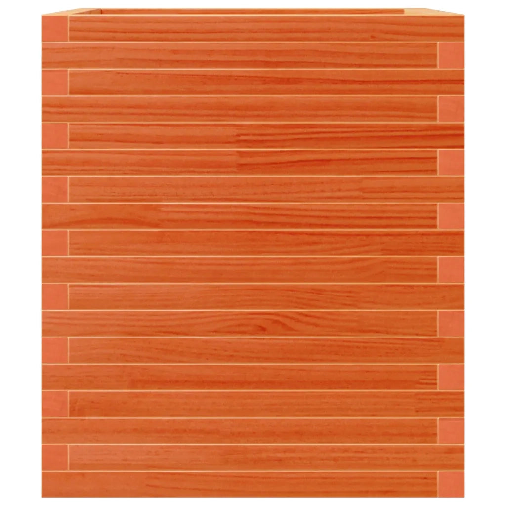 Fioriera Giardino-Vaso da Esterno-Contenitore per Piante Marrone Cera 60x60x68,5cm Legno Massello Pino
