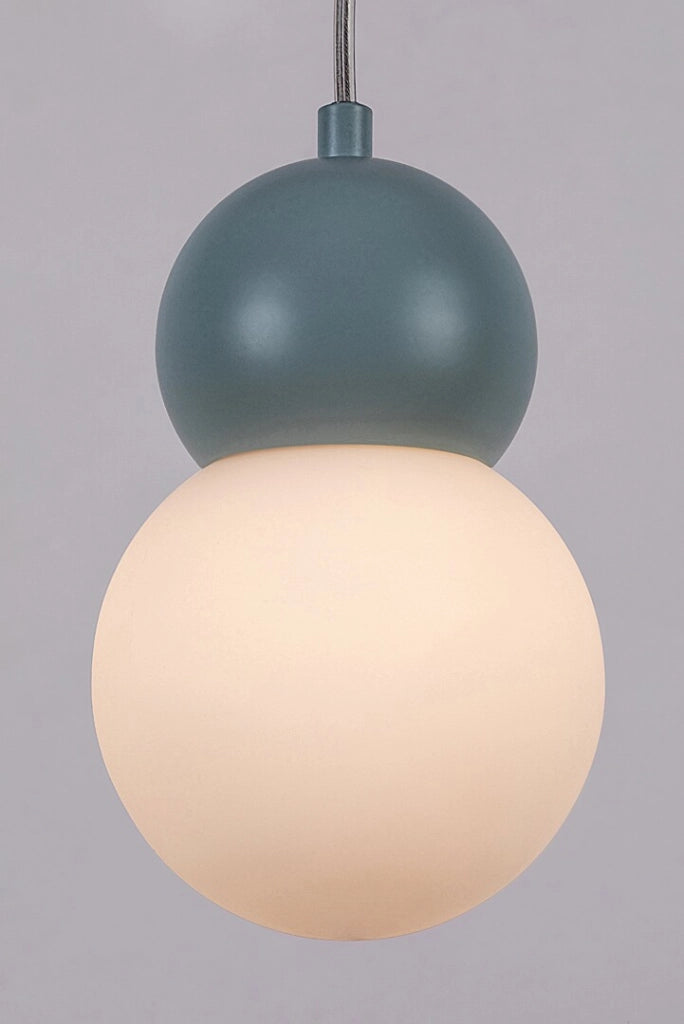Lampada a sospensione minimal blu doppia sfera G9 Rabalux