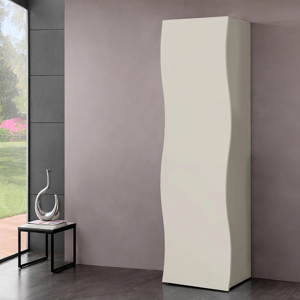 Armadio 1 Anta Onda 63x40x187,2 cm Finitura in Melamina Cachemire