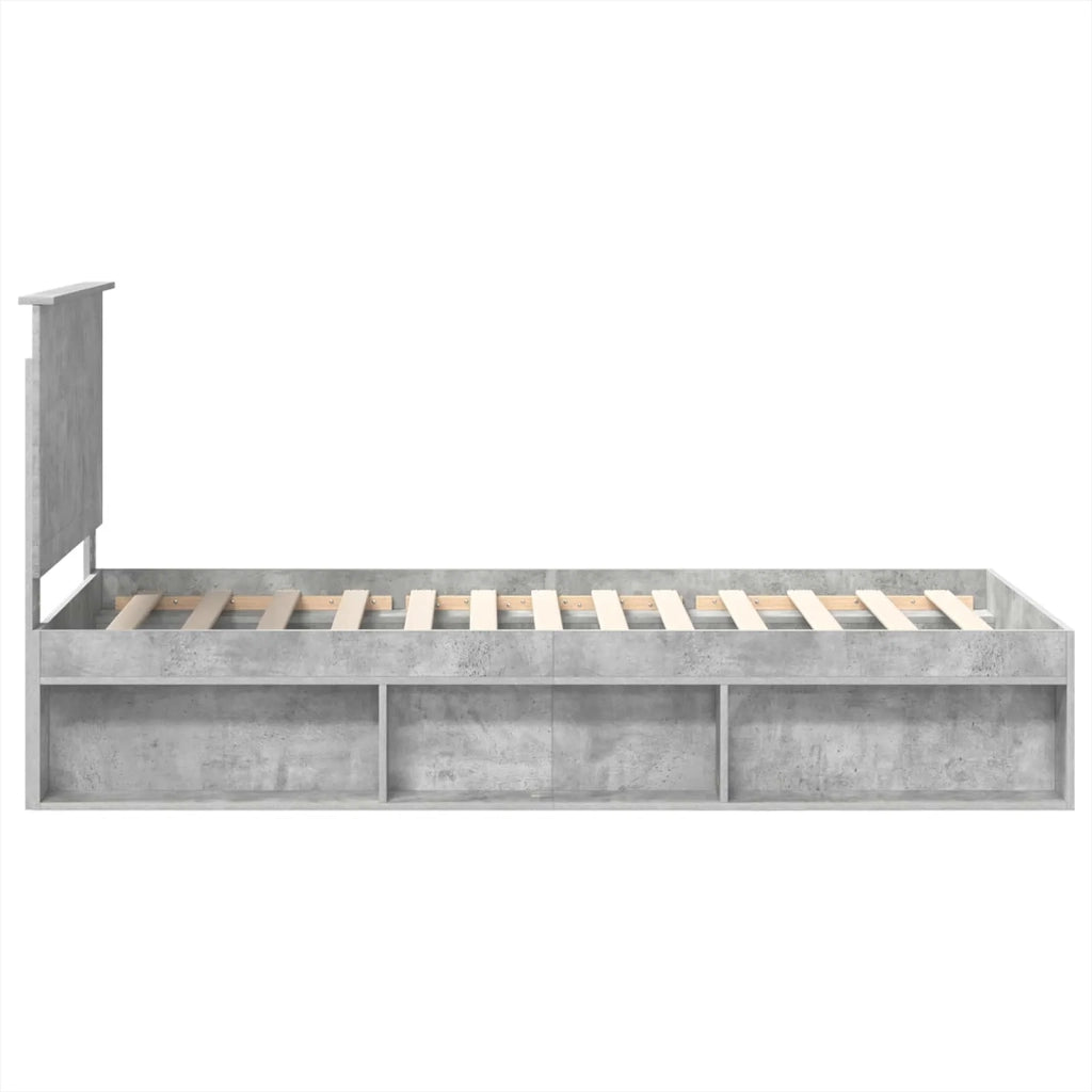 Struttura del letto Grigio Concretè 90 x 190 cm Pino massello