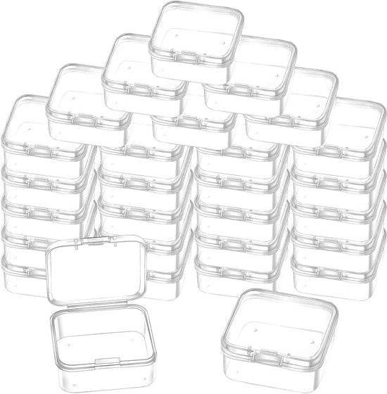 Set di 24 Scatole di Stoccaggio Transparenti con Coperchio per Collane e Accessori per Ricamo.
