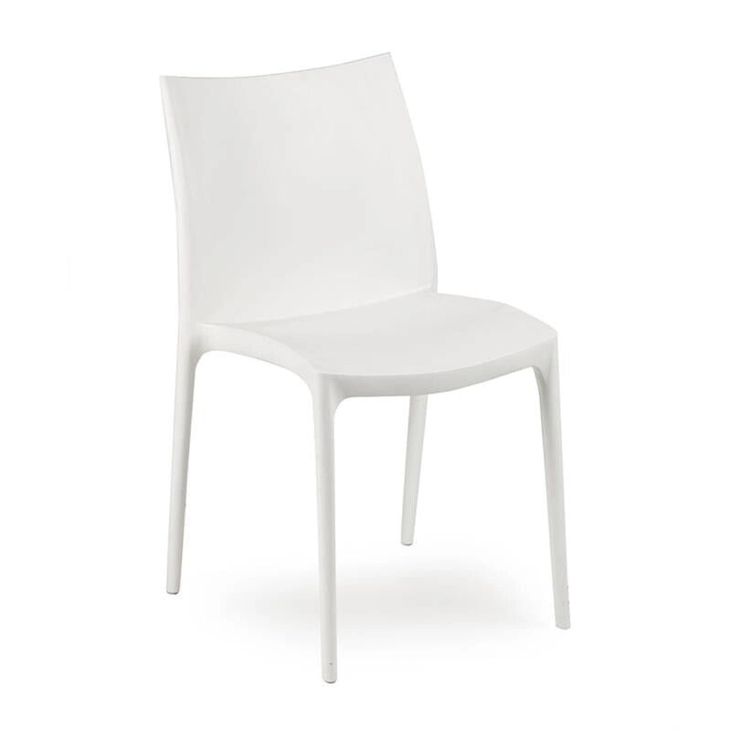 SEDIA ZIP IMPILABILE DA ESTERNO ED INTERNO BIANCA 41 X 41 X H82 CM
