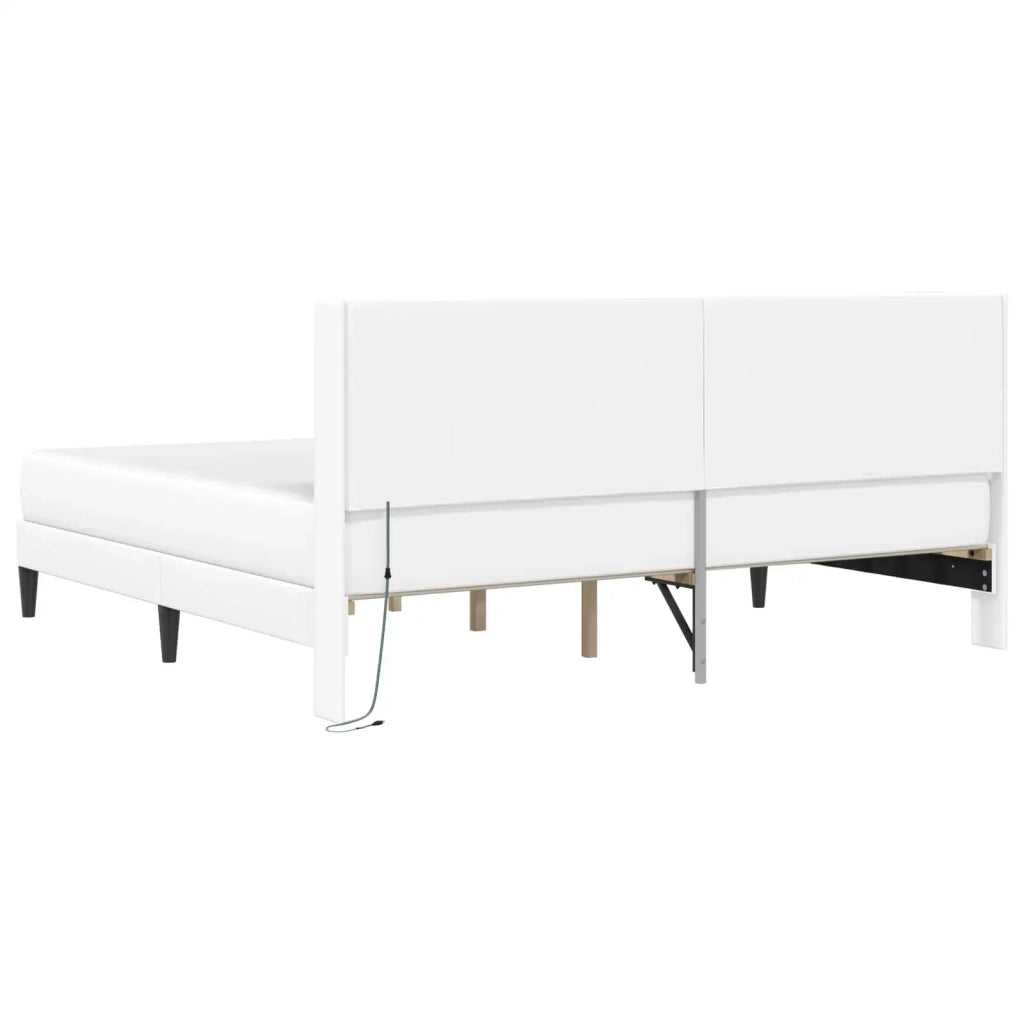Struttura letto con materasso Bianco 180 x 200 cm Similpelle 3414920