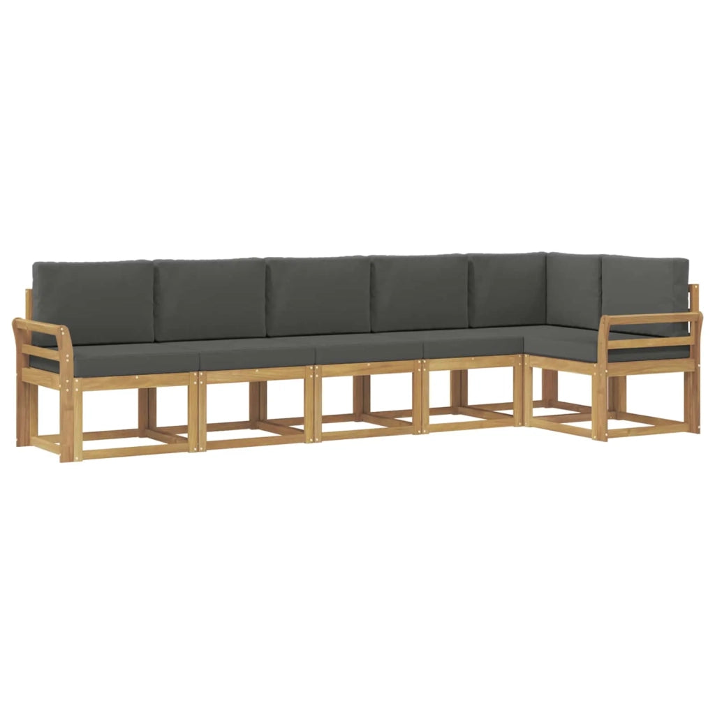 Set di divani da esterno 6 pz Bianco e Antracite Poliestere 3387701