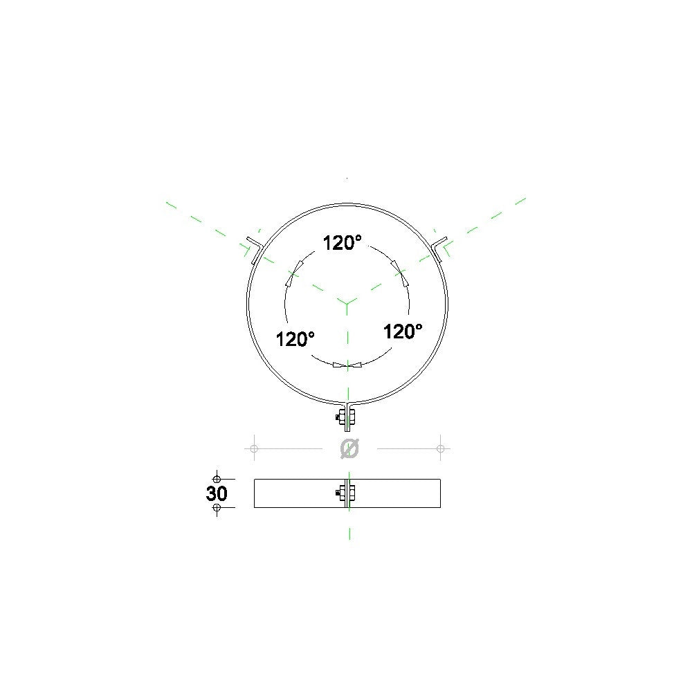 Fascetta in rame da 250mm per cavi tiranti