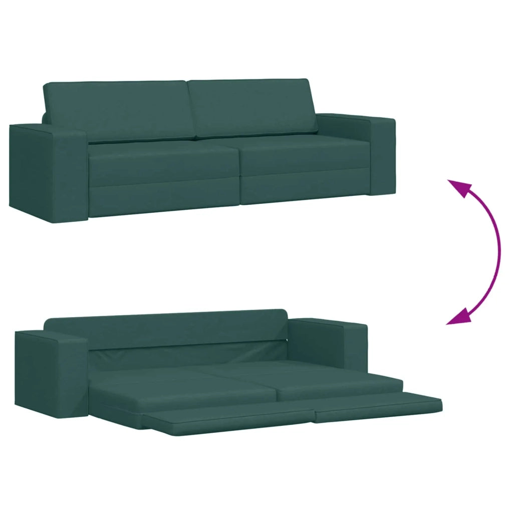 Divano letto | Sof¨¤ letto | Letto singolo Verde Scuro 245 x 78 x 77 cm Tessuto