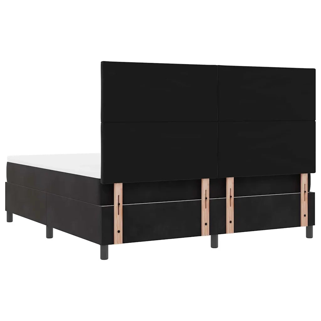 Letto a Sorgente LED con materasso Nero 180 x 200 cm Velluto 3343396