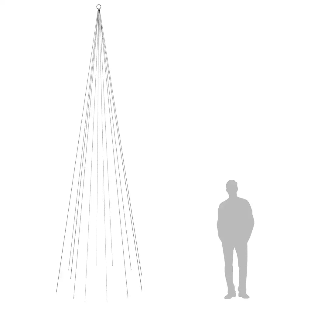 Albero di Natale Pennone Bianco Caldo 732 LED 500 cm