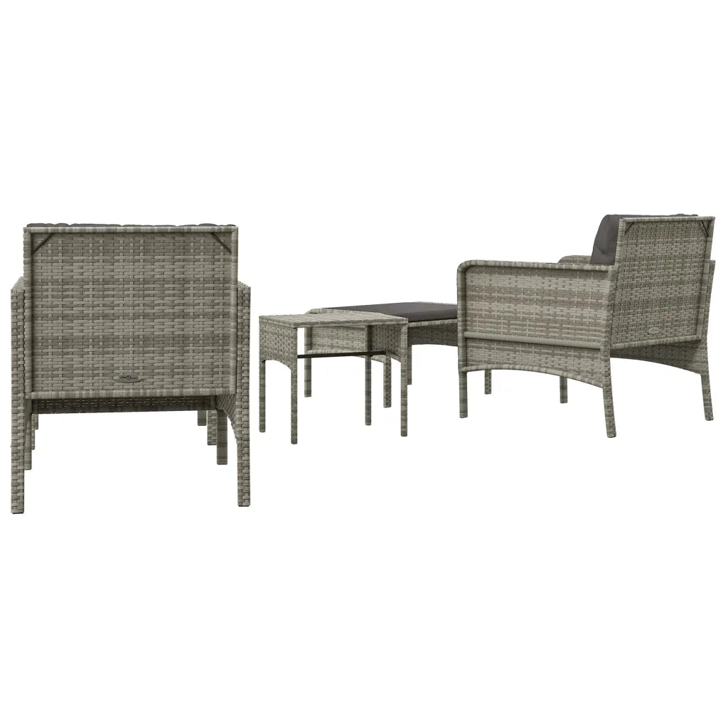 Set Divani da Giardino 5 pz | Set Salotto da Giardino con Cuscini in Polyrattan Grigio