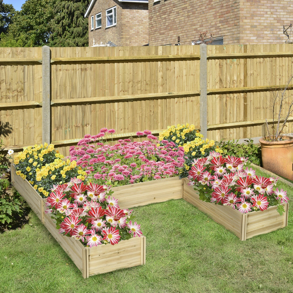 5 Pezzi Bacche Giardino Modulari Legno ¨C zephmum ¨C Naturale 230x230x28 cm