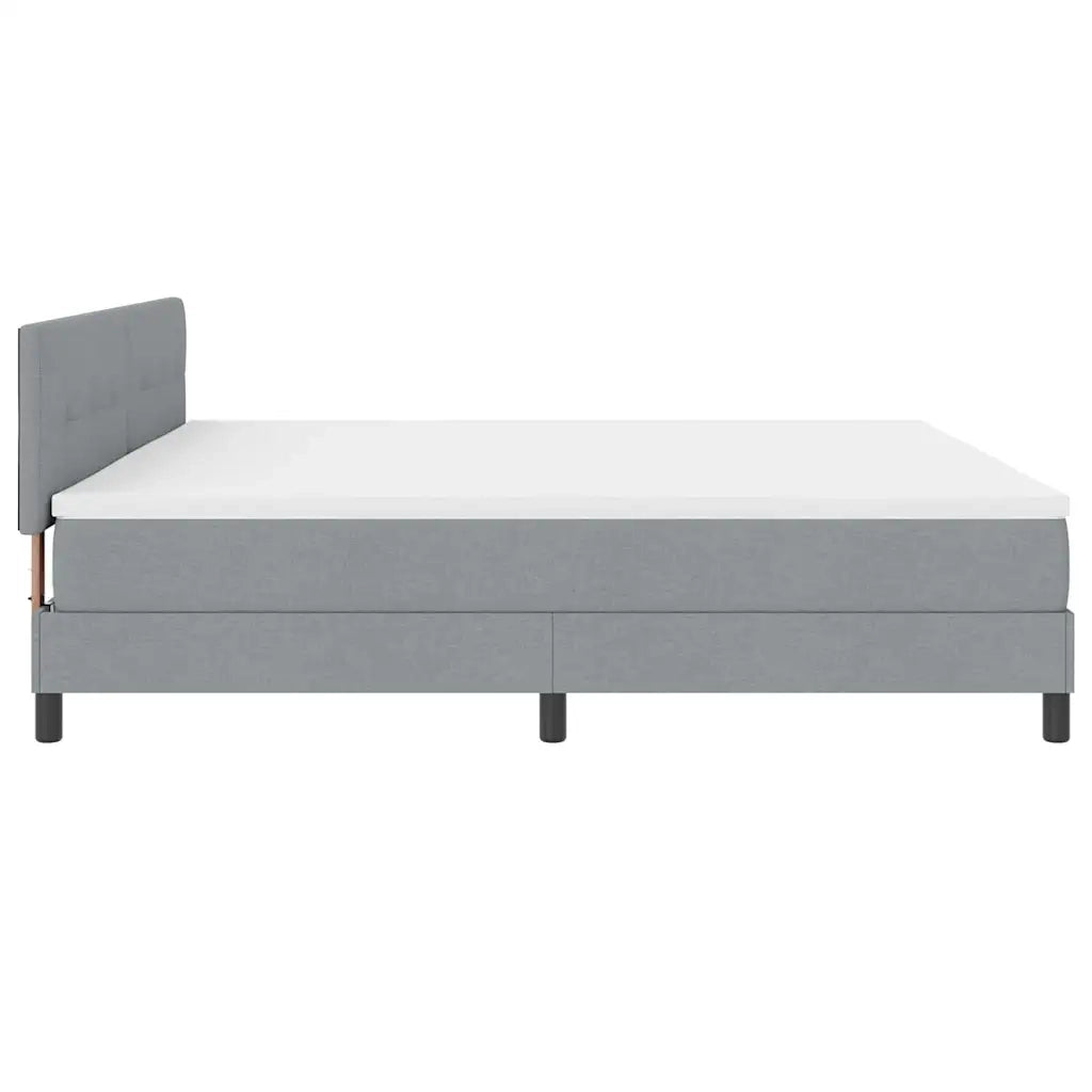 Letto a molle con testiera Grigio chiaro 200 x 200 cm Tessuto 3338713