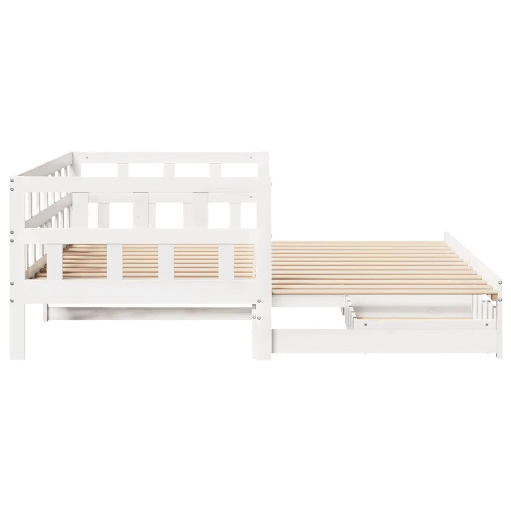 Letto Estraibile con Cassetti senza Materasso Bianco 80x200 cm