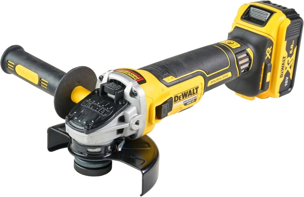 DEWALT DCG405P3-QW Smerigliatrice 125 mm a batteria 18V 3 batterie 5.0 Ah Caricabatterie e valigetta TStak