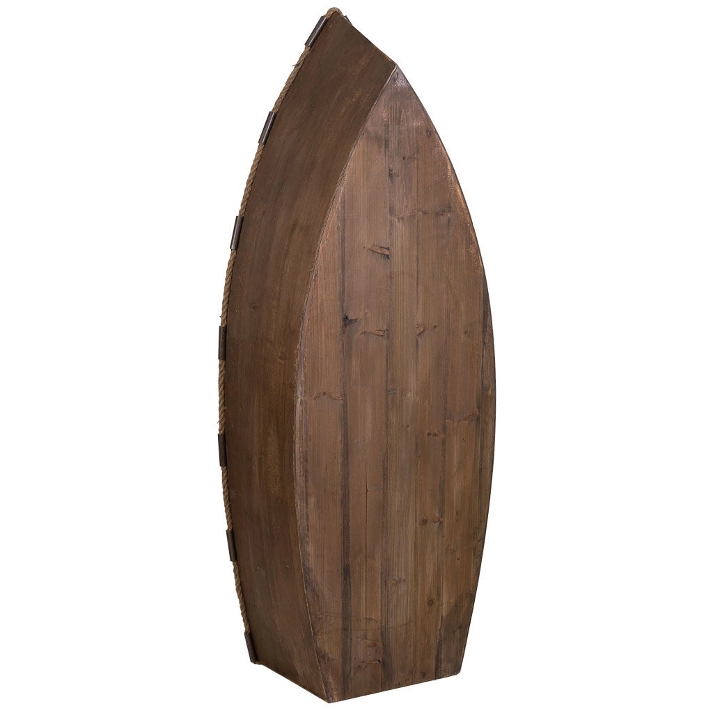 Portabottiglie in legno e metallo marrone 61x31x154h cm