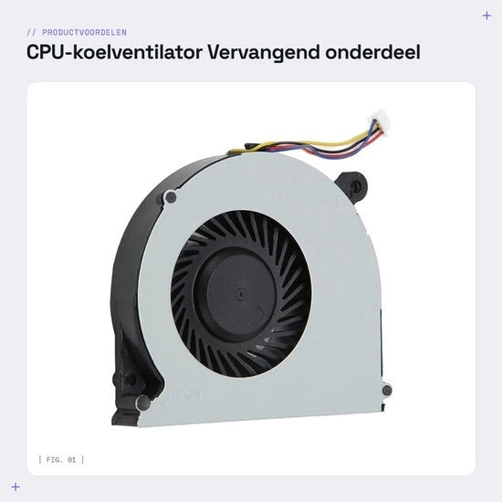 Ventilatore di raffreddamento CPU - Sostituzione - Migliora l'evacuazione del calore - Connettiore 4-pini - Adatto per ProBook 640 G1 645 G1 650 G1 655...
