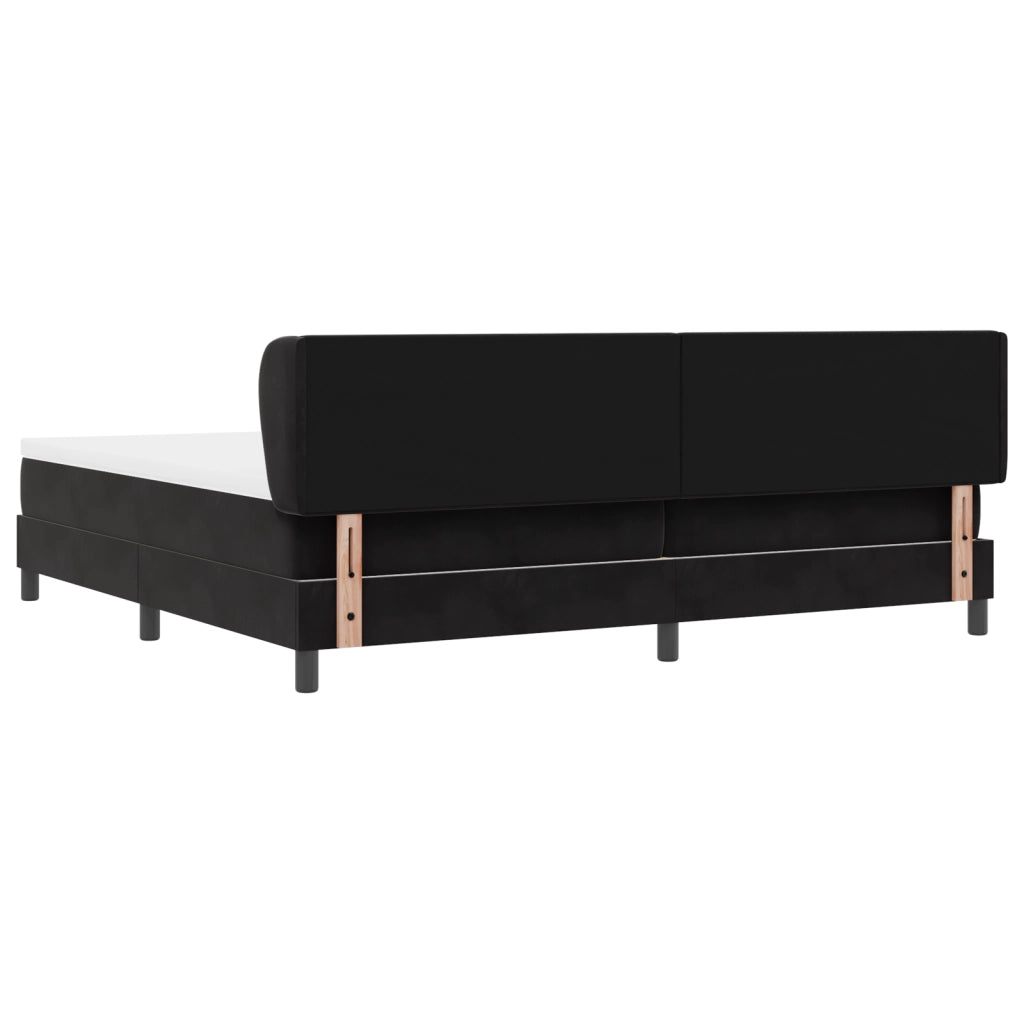 Letto Box Spring con Materasso Nero 200x200 cm Velluto