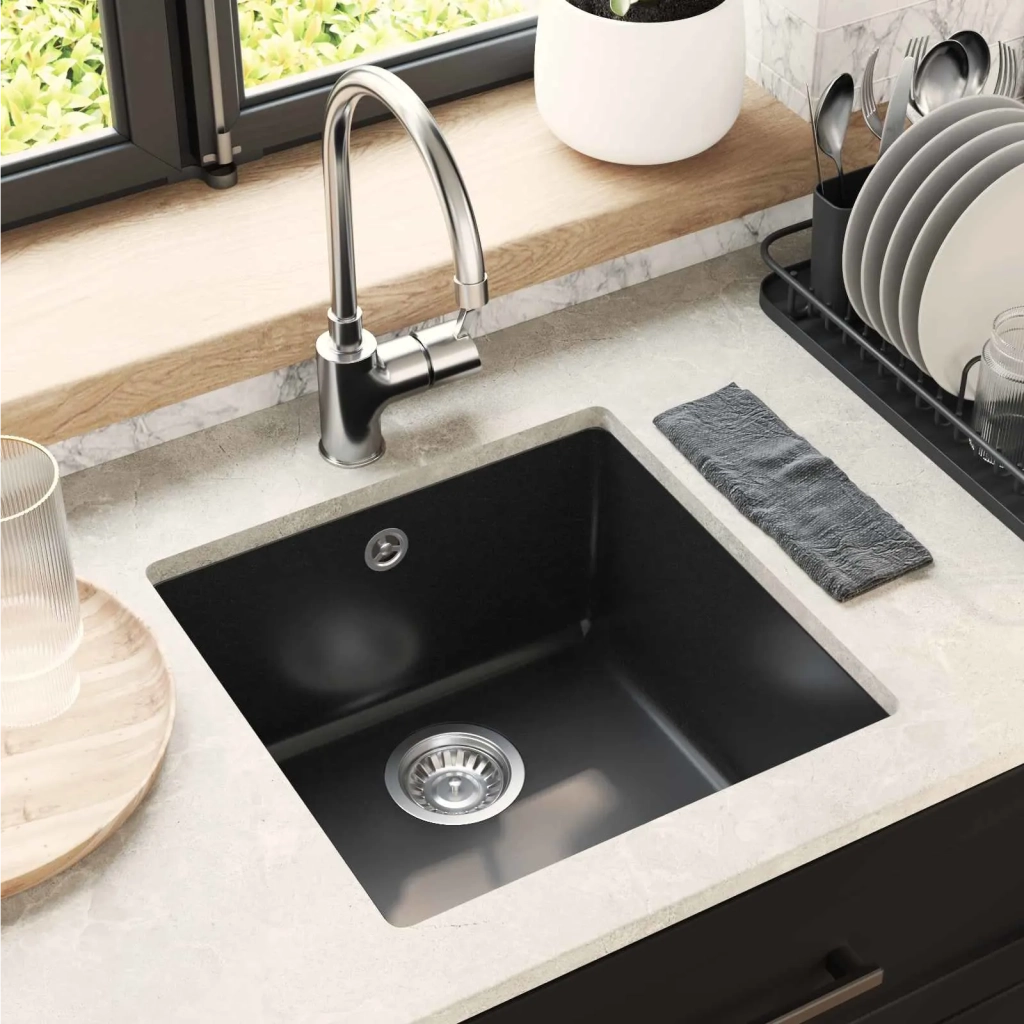 Lavello Nero 430 x 460 mm 80% Quarzo e 20% Resina CFW5734068