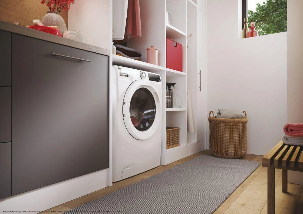 Hoover H-WASH 350 Lavatrice Slim 7kg, Classe A-10%, 1400 giri, Bianco, H3WP4474TAM6/1-S