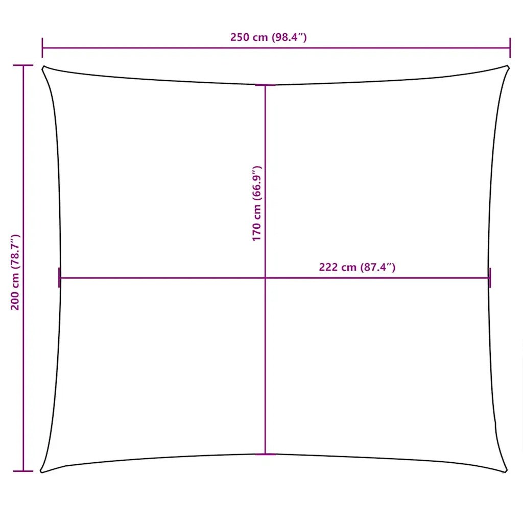 Vela Ombreggiante-Parasole a vela Tessuto Oxford Rettangolare 2x2,5 m Rosso