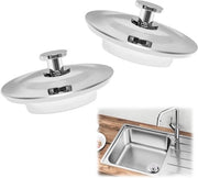 Blocco di scarico universale Ø 42-45 mm, set da 2 pezzi - Acciaio inossidabile e silicone - Per vasca da bagno e lavandino - Blocco di scarico senza fughe