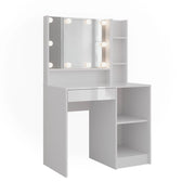 Vicco Tavolo da toeletta Bianco/bianco lucido 89.8 cm 4 parti