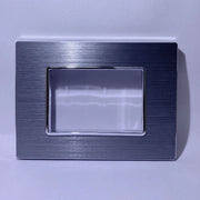 Trade Shop - Placca Luxury 3 4 6m In Metallo Argento Ossidato Compatibile Con Bticino Axolute -  -3 Fori     -