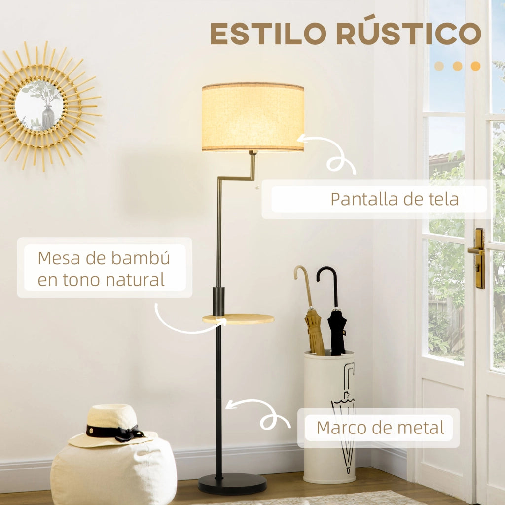 Tavolino da salotto con lampada ¨C zephmum ¨C colore naturale 40x170 cm