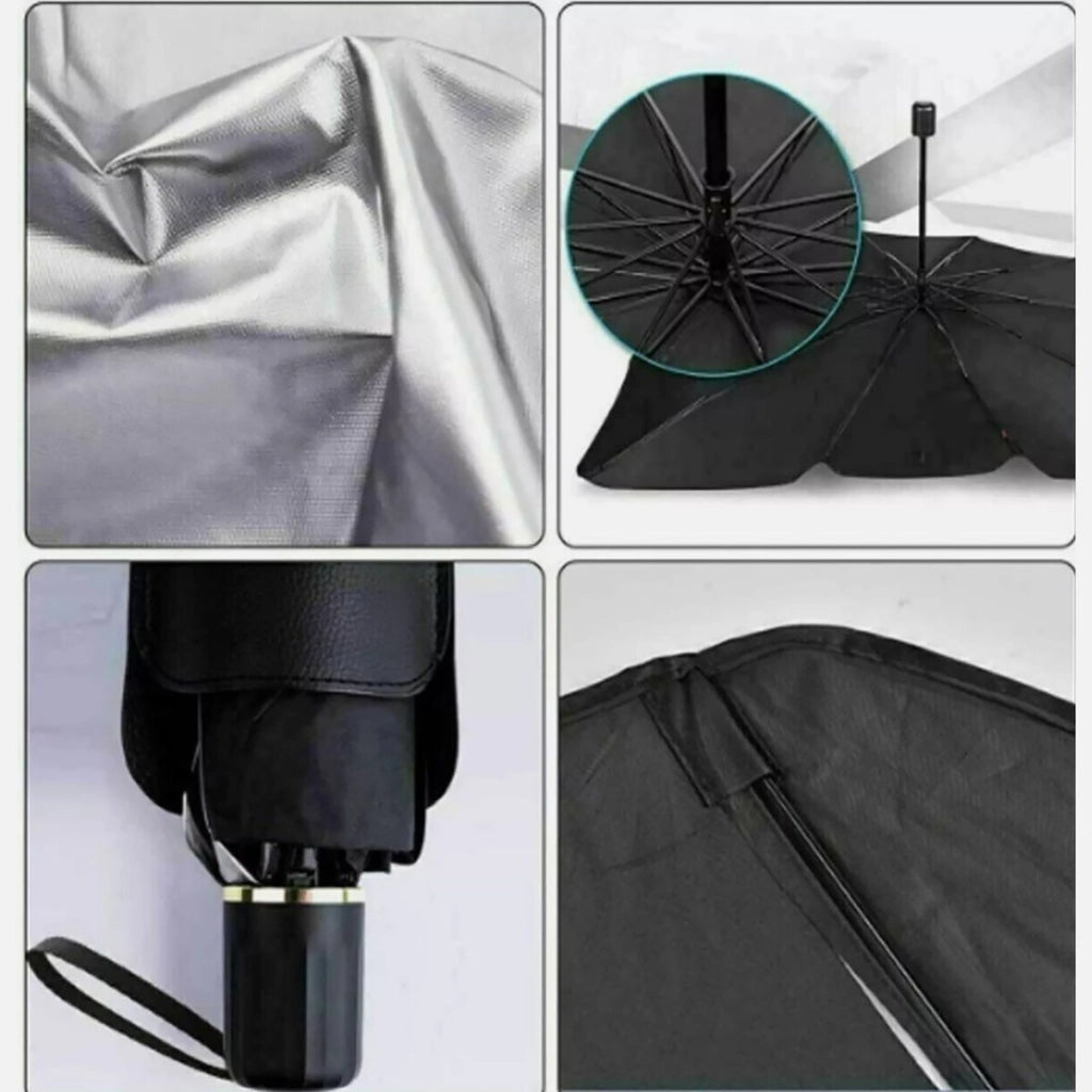 OMBRELLO PARASOLE AUTO PIEGHEVOLE 140CM PROTEZIONE UV VETRO ANTERIORE AS-06633
