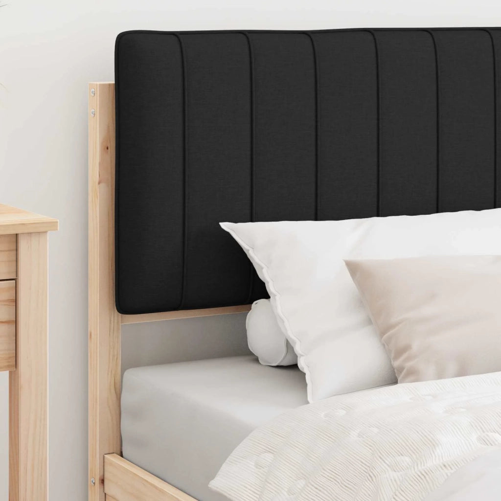 Letto con Testiera Rivestita Nero 100 x 200 cm Pino massello 877791