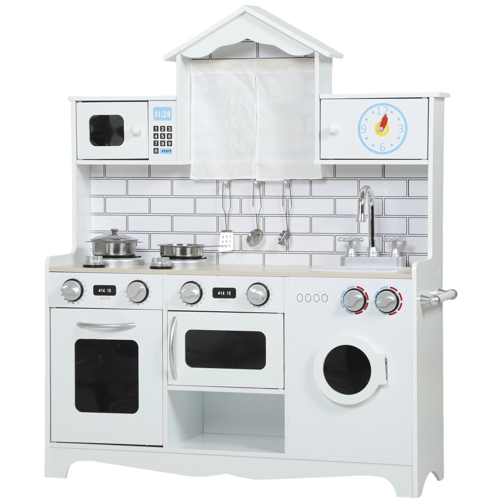 Cucina giocattolo per bambini con forno lavello e suoni ¨C zephmum ¨C bianco