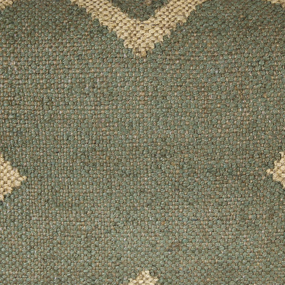 Set di 2 cuscini in iuta e lana verde e beige motivo geometrico 30 x 50 cm camera da letto soggiorno