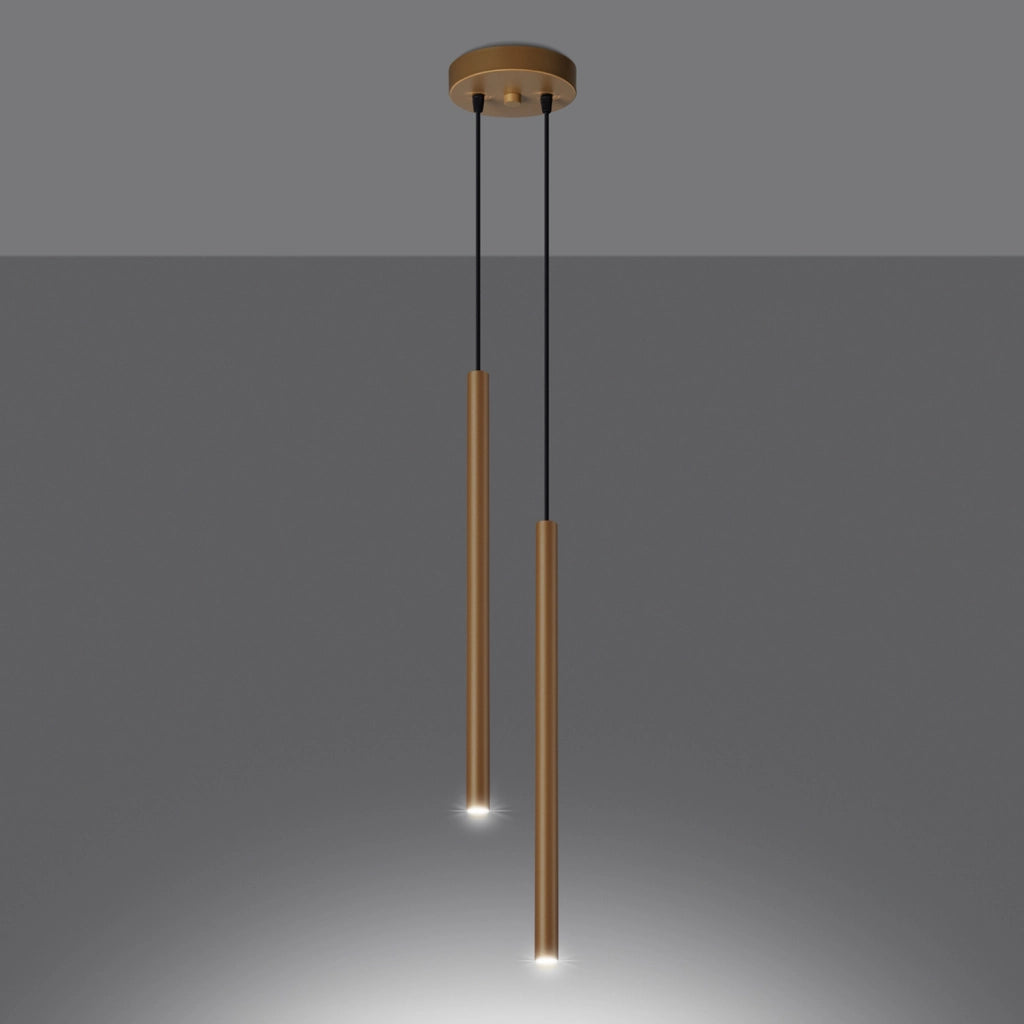 Lampada a sospensione oro 2 tubi 2xG9 8W Velino Pure Lume