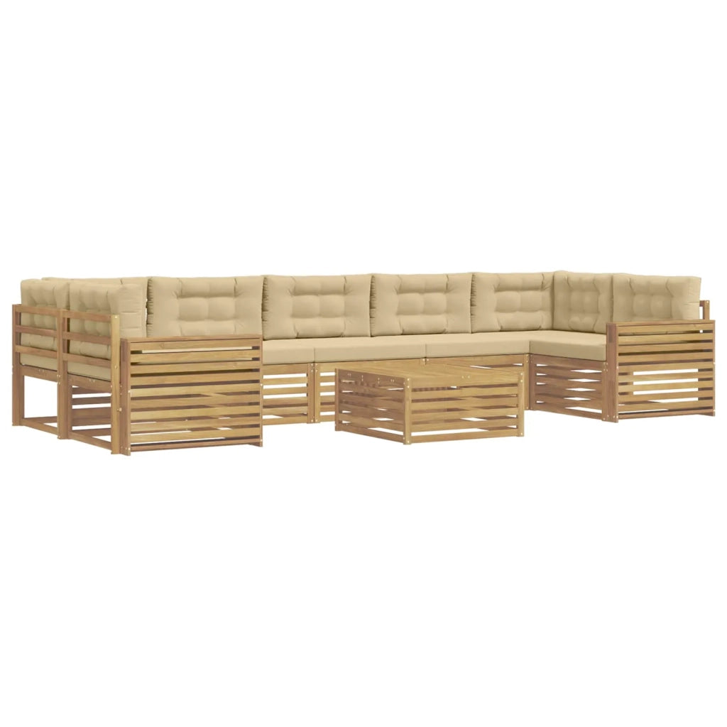 Set di divani da esterno 8 pcs Bianco e Beige 3390213