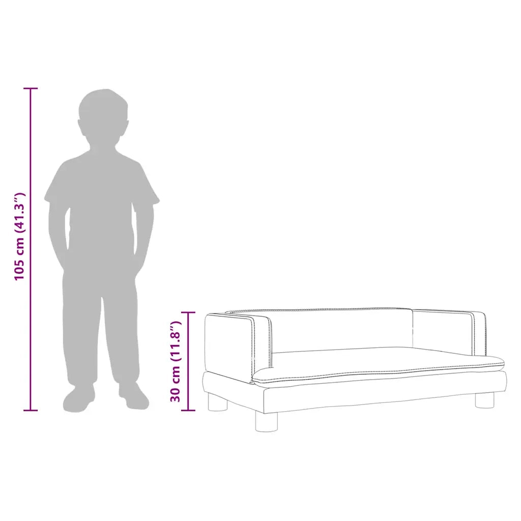 Divano per Bambini Blu 80x45x30 cm in Velluto 3196305