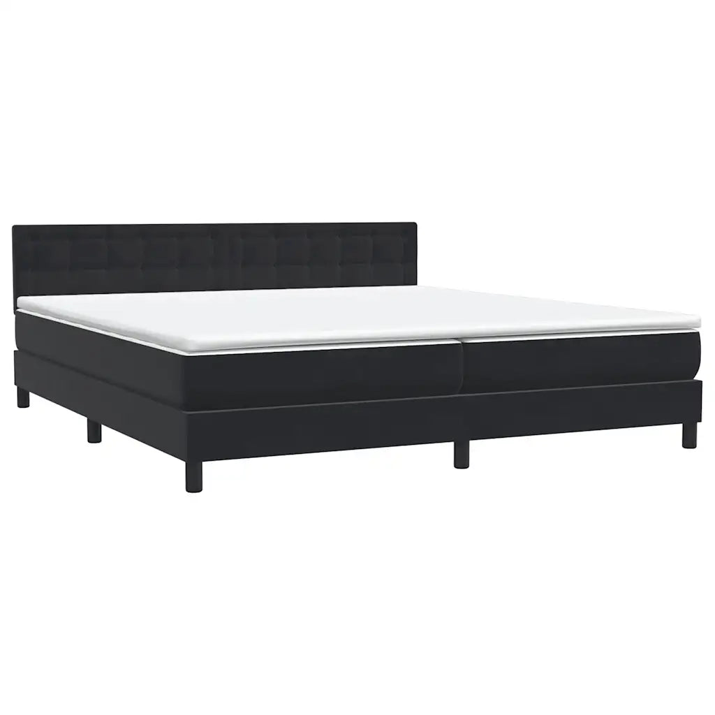 Giroletto a Molle con Materasso Nero 200x220 cm in Velluto 3316661