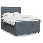 Giroletto a Molle con Materasso Grigio Scuro 140x190 cm Velluto 3292347