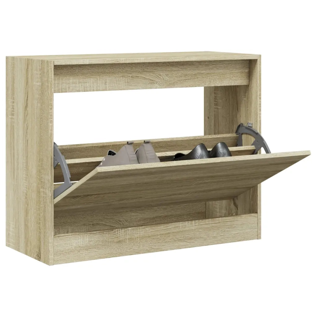 Scarpiera-Scaffale per scarpe Rovere Sonoma 80x34x63 cm in Legno Multistrato