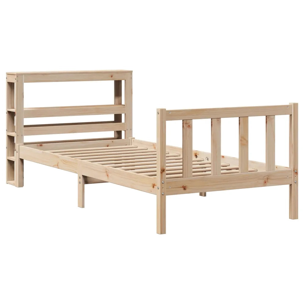 Letto senza Materasso-Struttura Letto 90x190 cm in Legno Massello di Pino 528164